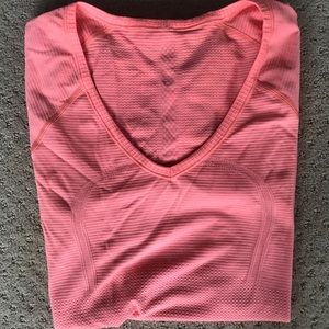 Coral Short Sleeved V-Neck Lululemon Shirt